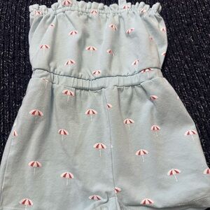 Focus Kids Umbrella Print Baby Romper 6M Blue Summer Bubble